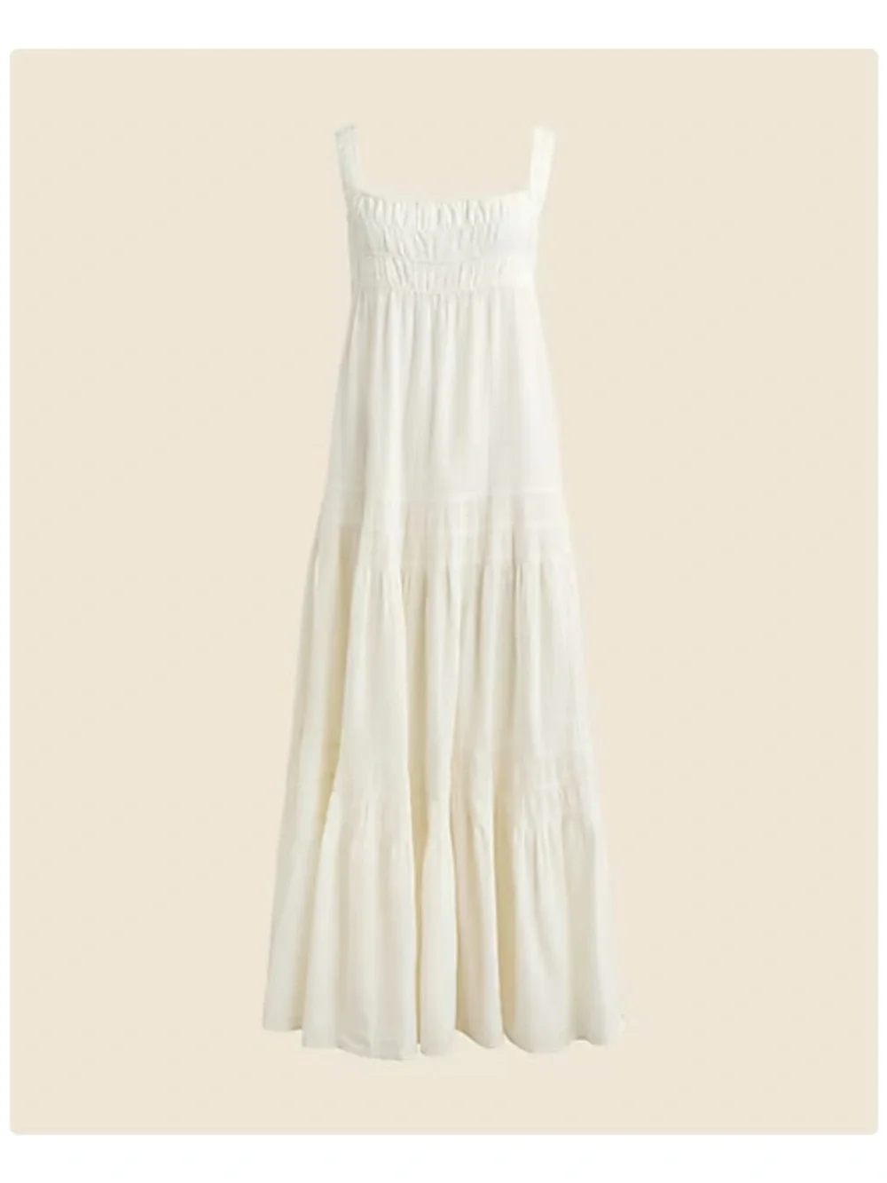WHITE/IVORY airy gauze tiered maxi dress festival stagecoach Coachella